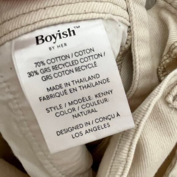 Boyish The Kenny Relaxed Overalls Womens Small Beige Pockets Cotton Neutral - Picture 8 of 16